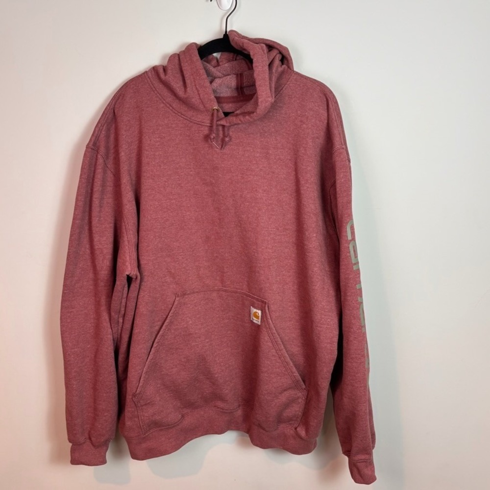Carhartt Mens Iconic K288 Logo Hoodie Sweatshirt Iron Ore Heather 2XL pullover